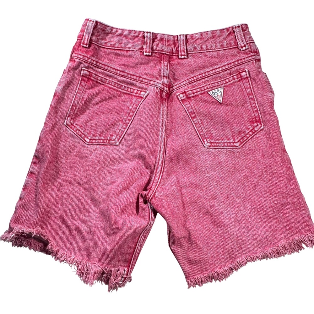Vintage Guess Georges Marciano Pink Acid Wash Denim‎ Shorts High Waist 31 USA